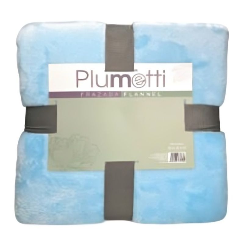 PLUMETTI - Frazada Flannel 1.5 Plazas / Celeste – Plumetti