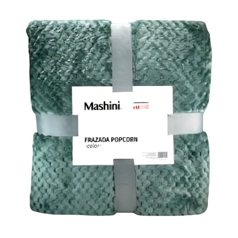 MASHINI - Frazada PopCorn 1.5 Plazas / Verde – Mashini