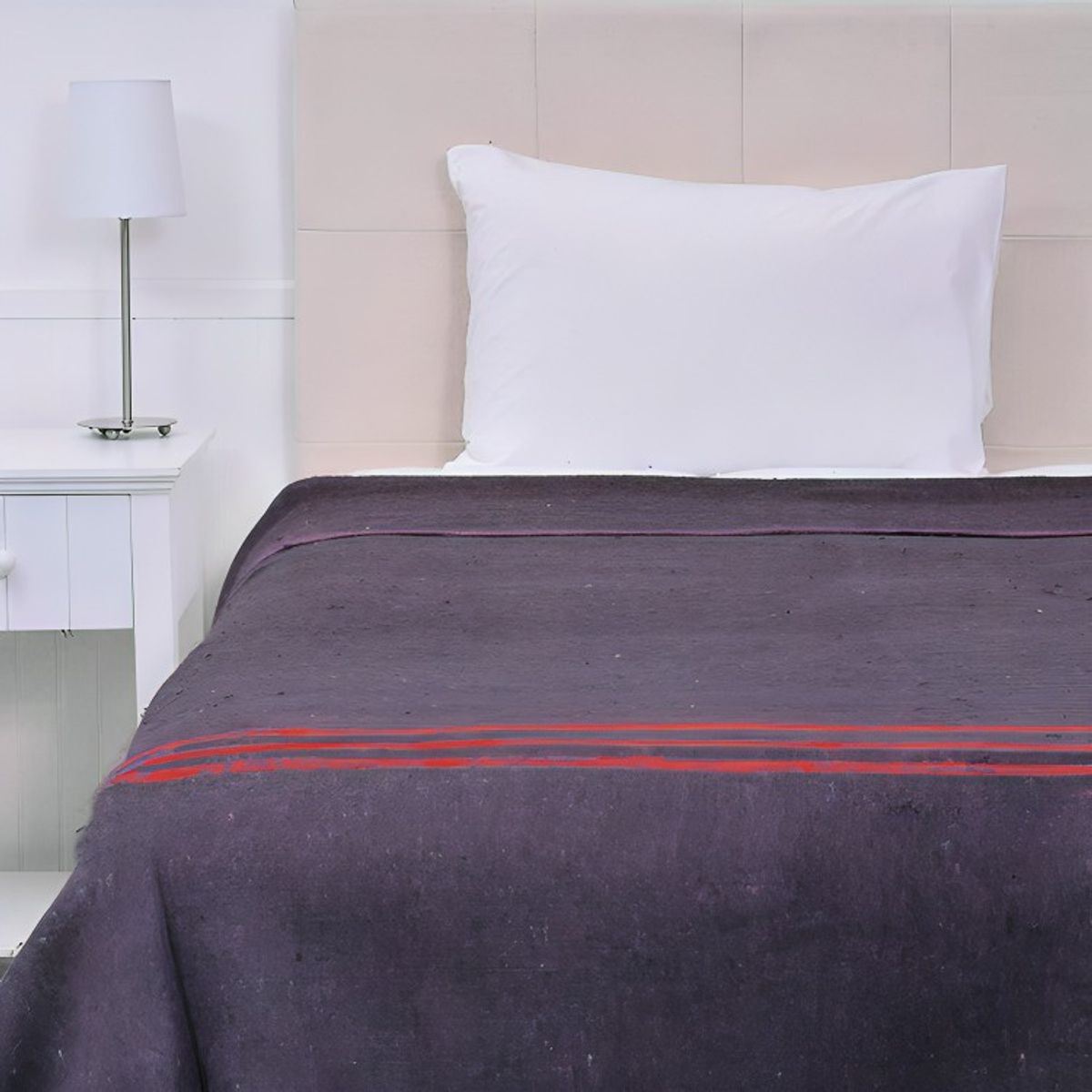 PLUMETTI - Frazada Térmica Single  Líneas Morado  Plumetti