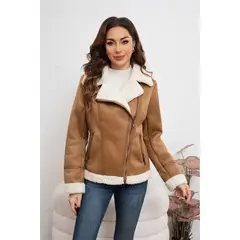 LIKE SHOP - Chaqueta Aviadora Mujer Cruzada Forro Interior Chiporro Tendencia 7044