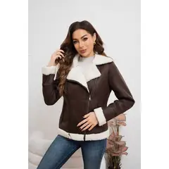 MPROPIA - Chaqueta Aviadora Mujer Cruzada Forro Interior Chiporro Tendencia 7044.