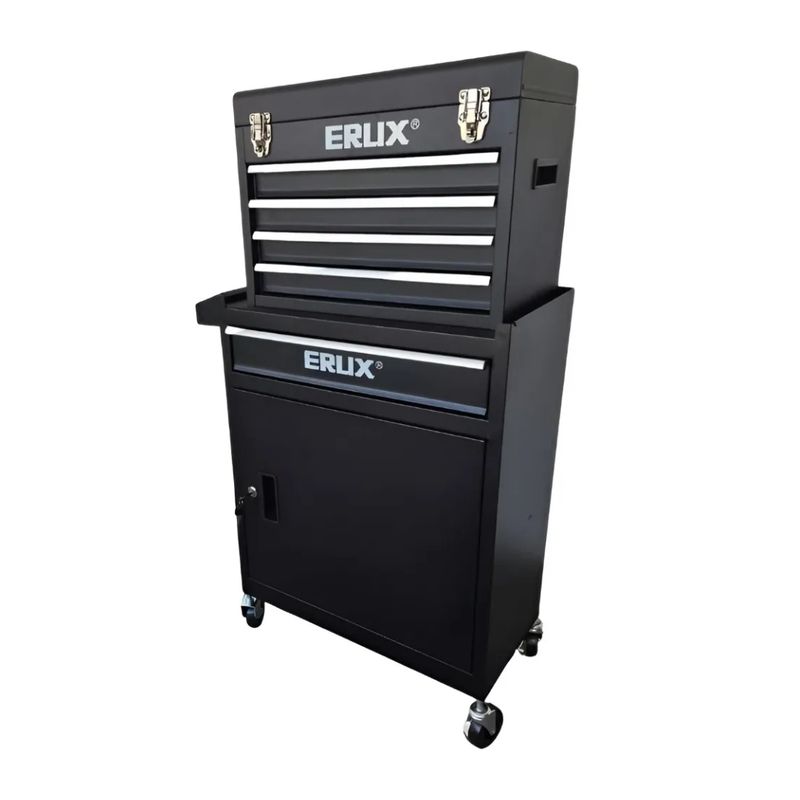 ALTERNATIVE - Gabinete Metálico  Caja Porta Herramientas Con Ruedas Negro