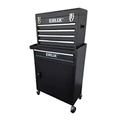 ALTERNATIVE - Gabinete Metálico Caja Porta Herramientas Con Ruedas Negro