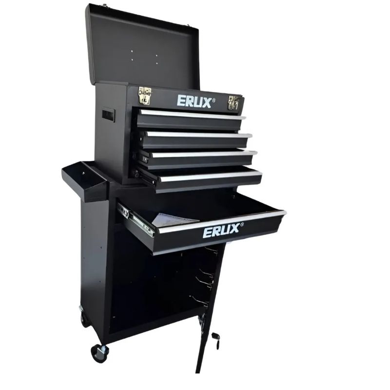 ALTERNATIVE - Gabinete Metálico Caja Porta Herramientas Con Ruedas Negro.
