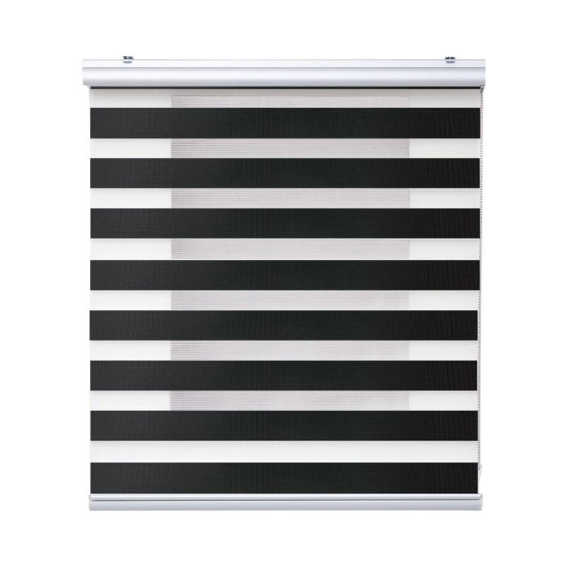 GENERICO - Cortina Roller Duo Zebra Dia Y Noche 75x200cm Negro