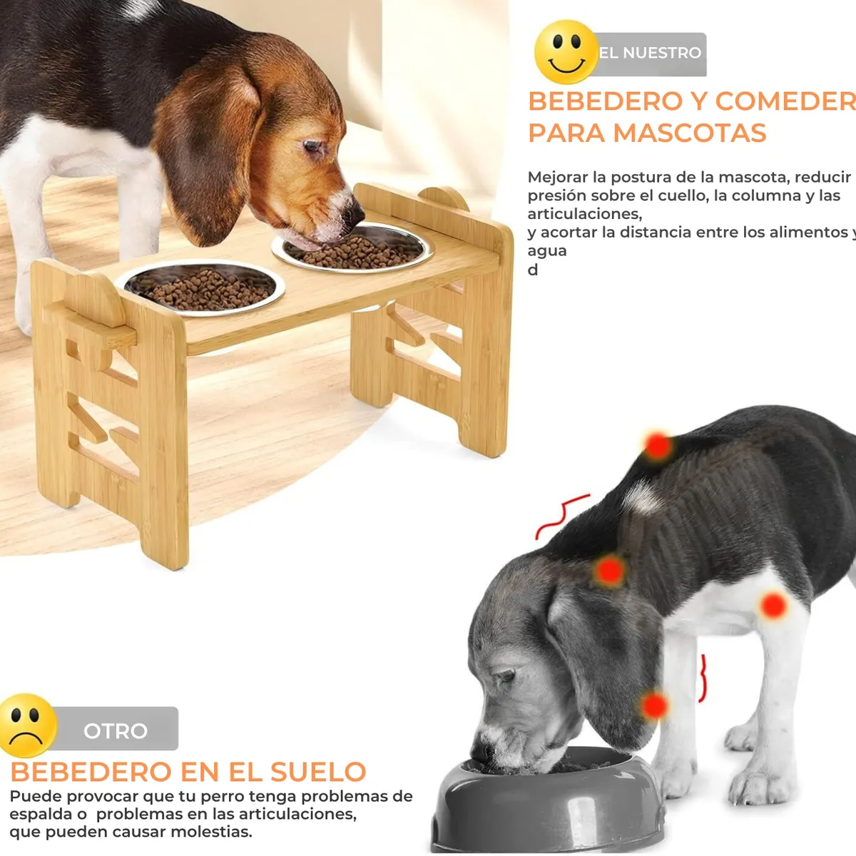 LAVANDAPET - Comedero Elevado Para Perro Gatos Perros Mascotas Bebedero