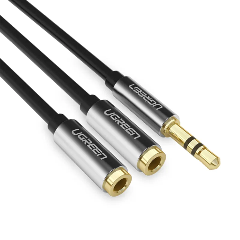 UGREEN - Splitter 3.5mm M a 2 Jack 20cm Negro Ugreen
