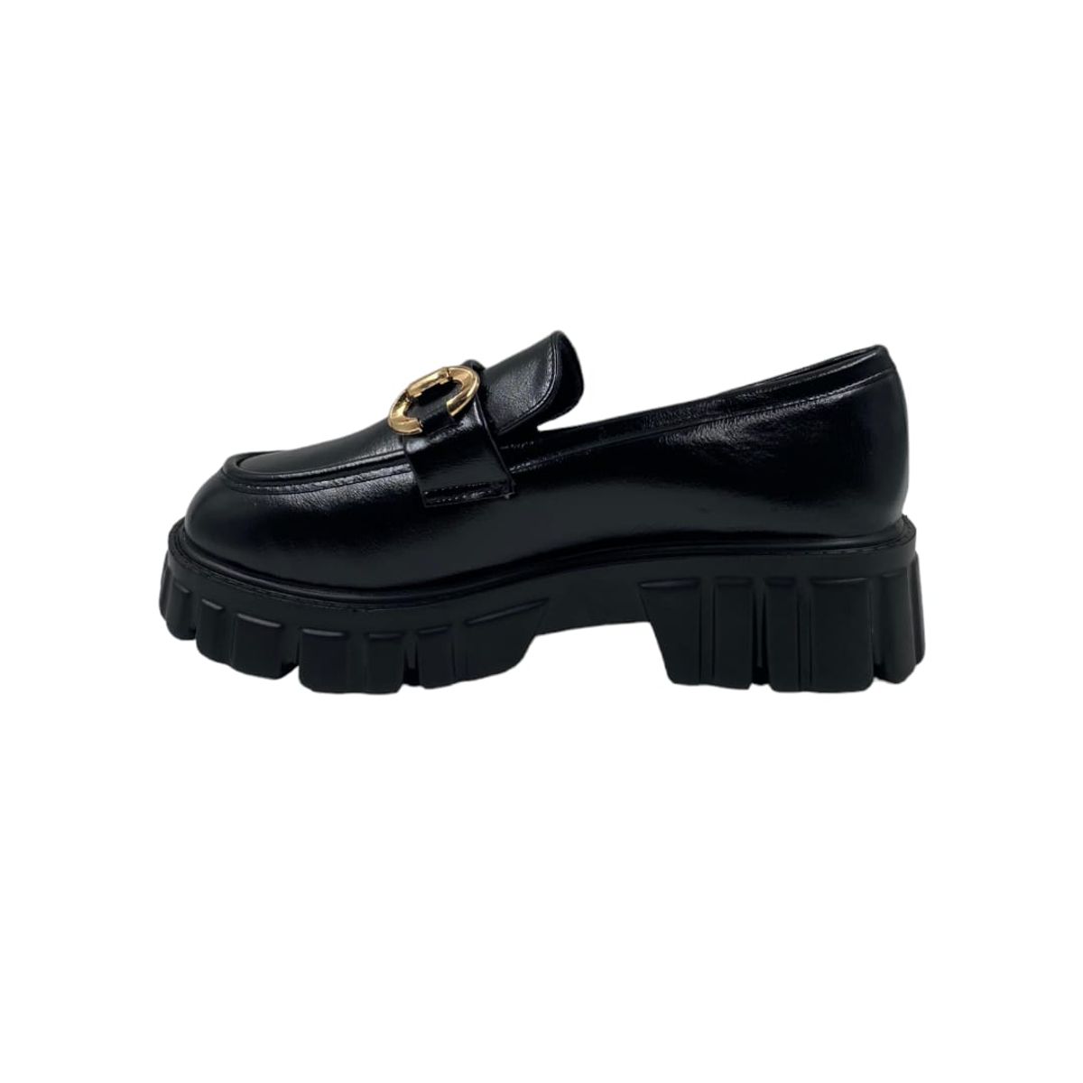 HERIEL - Mocasín Negro Plataforma Charol