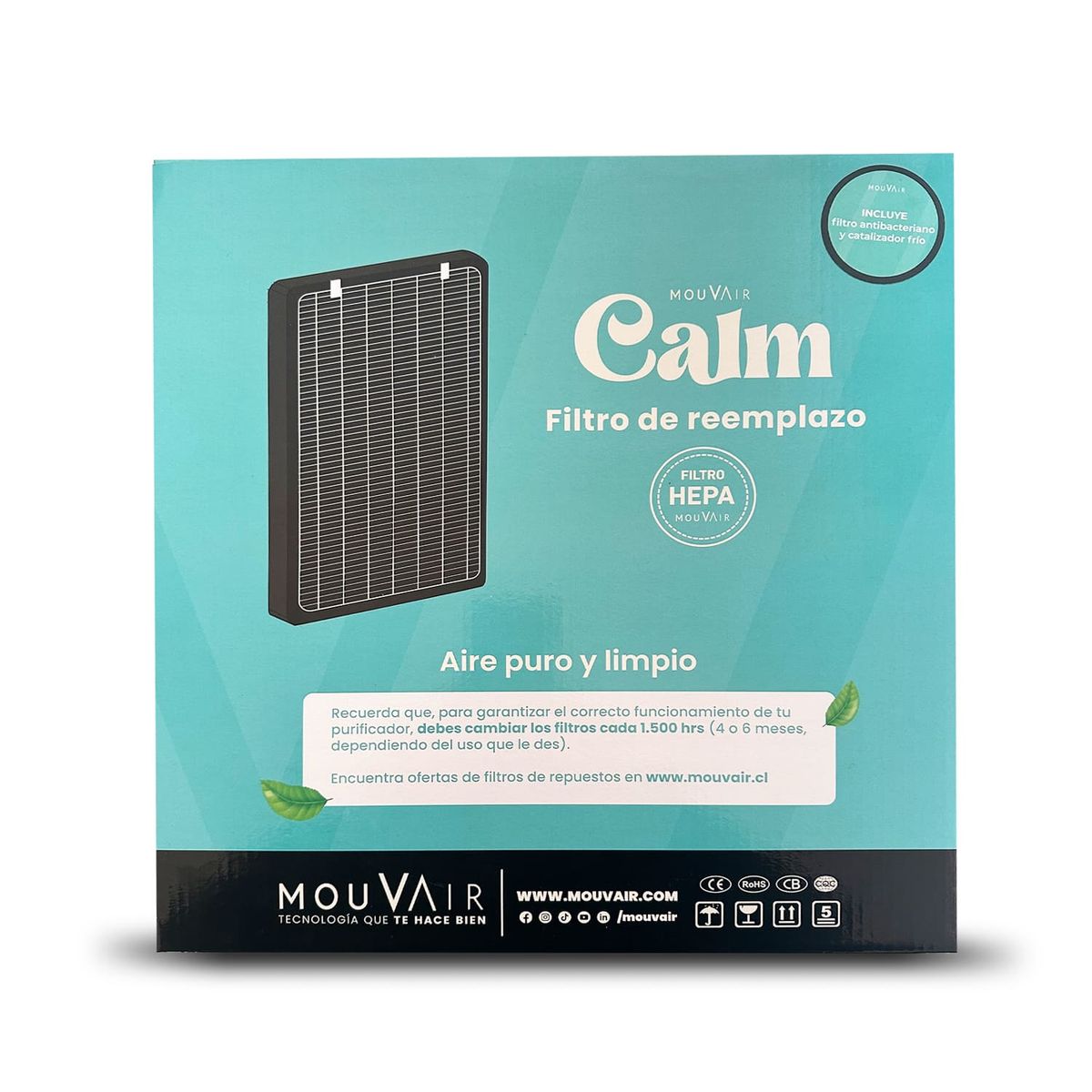 MOUVAIR - Filtros de reemplazo Mouvair Calm H13 con Catalizador