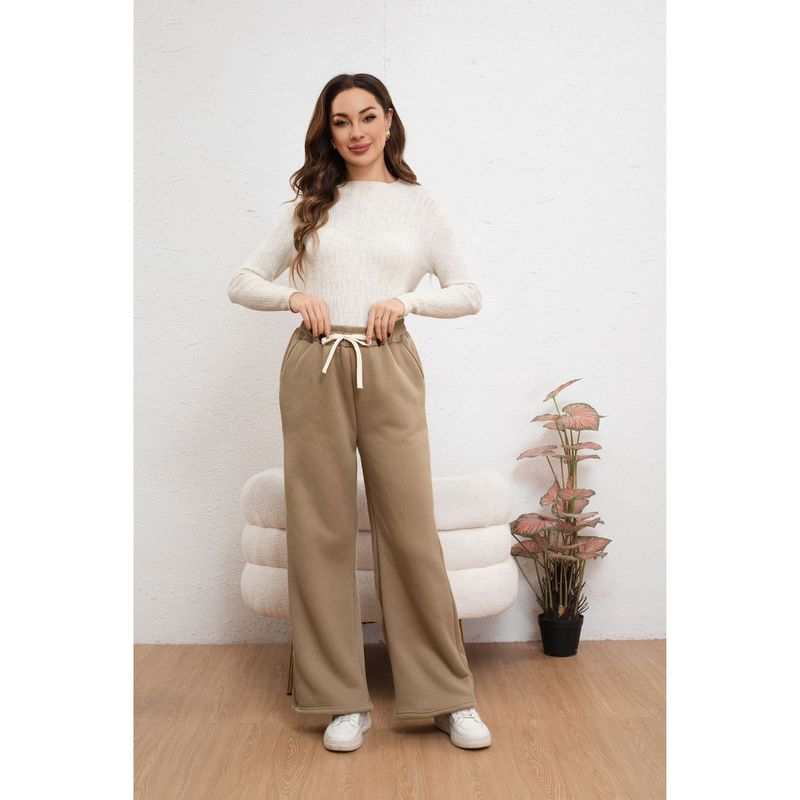 MPROPIA - Pantalón Mujer Ancho Wide Leg Forro Piel Térmico Premium 7124