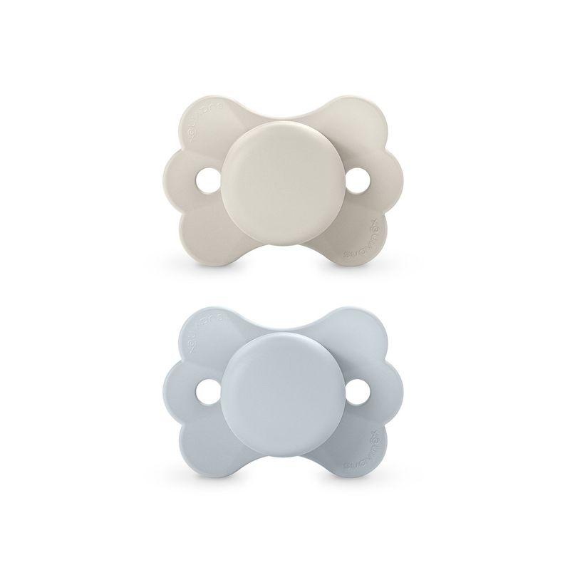 SUAVINEX - CHUPETE FISIOLÓGICO SILICONA 0-6M 2UNI BUTTERFLY BEIGE+AZUL