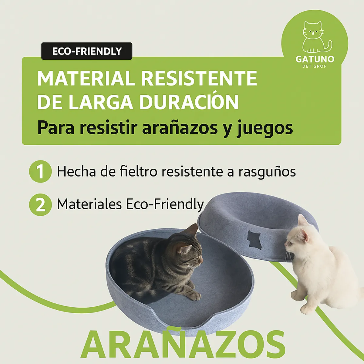 GENERICO - Cama Gatos Tunel Interactivo Anti Arañazos Diámetro 50cm