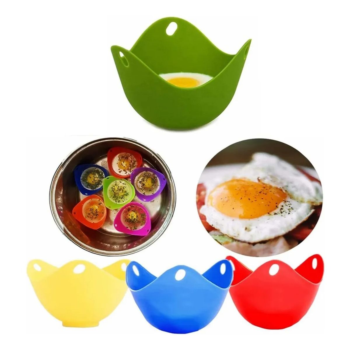 GENERICO - Pack X4 Moldes Silicona Para Huevos Pochados Escalfados