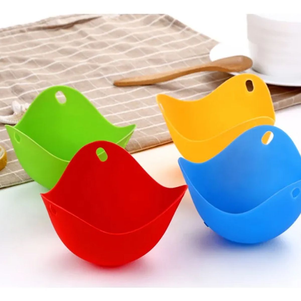 GENERICO - Pack X4 Moldes Silicona Para Huevos Pochados Escalfados