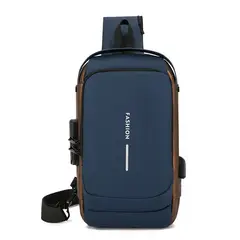 GENERICO - Bolso Banano Cruzado Impermeable Usb Riñonera Antirrobo