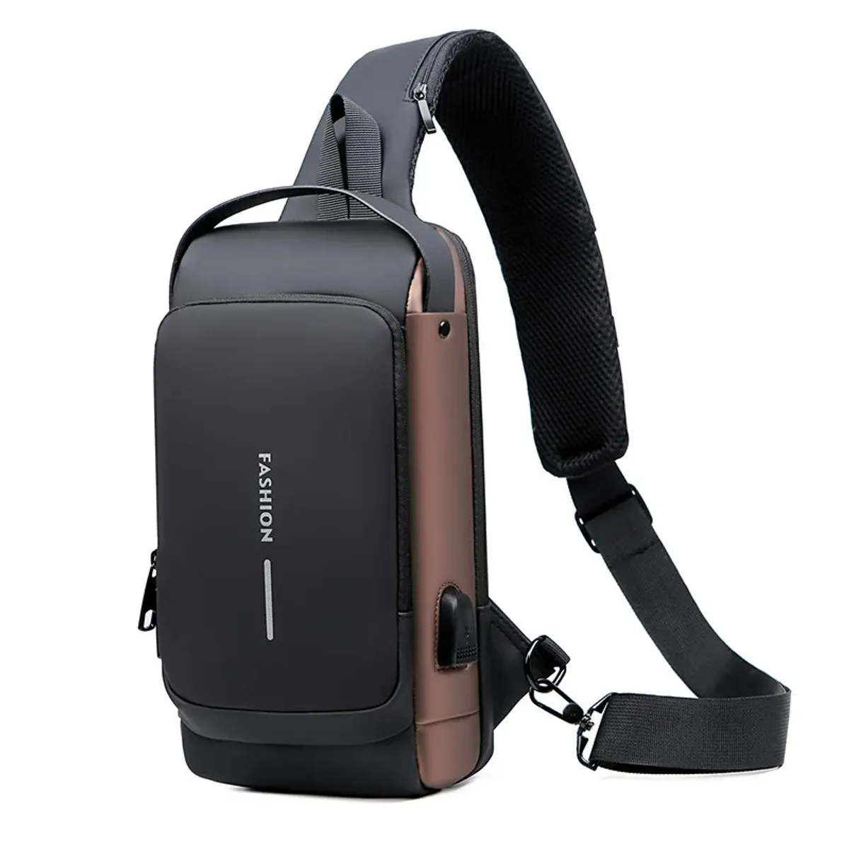 GENERICO - Bolso Banano Cruzado Impermeable Usb Riñonera Antirrobo