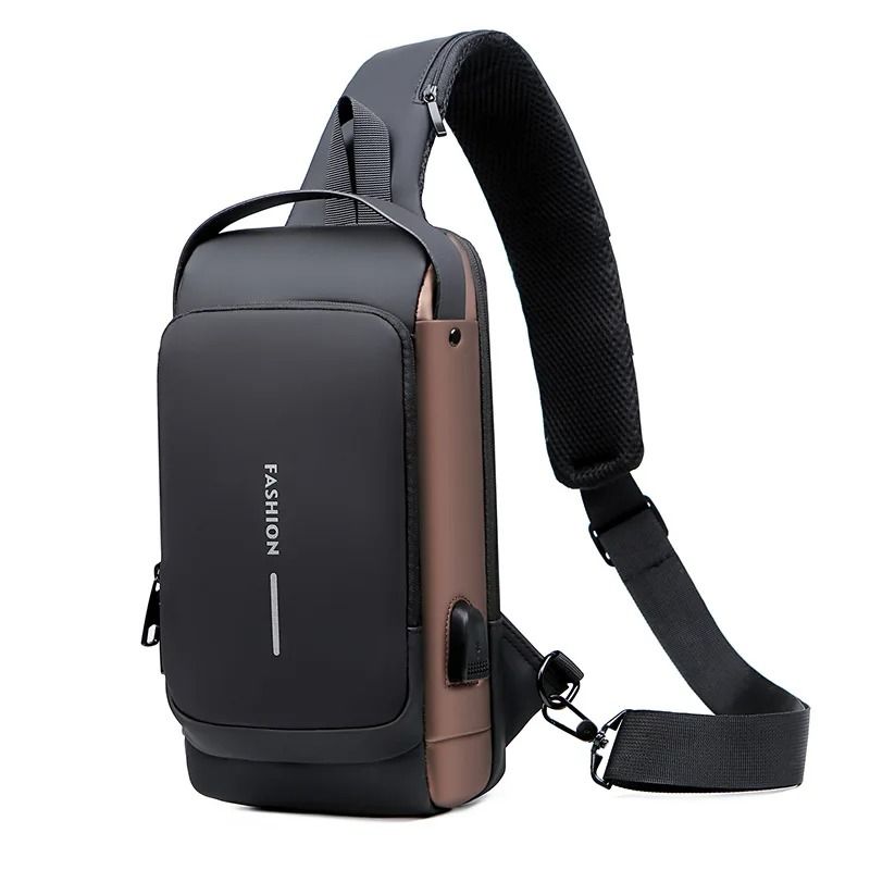 GENERICO - Bolso Banano Cruzado Impermeable Usb Riñonera Antirrobo