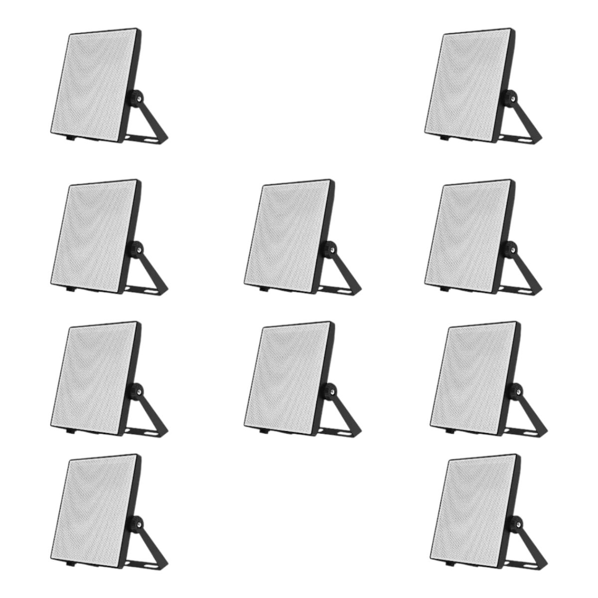 GENERICO - 10 Proyectores De Área 10W Led Luz Fría Vidrio Empavonado