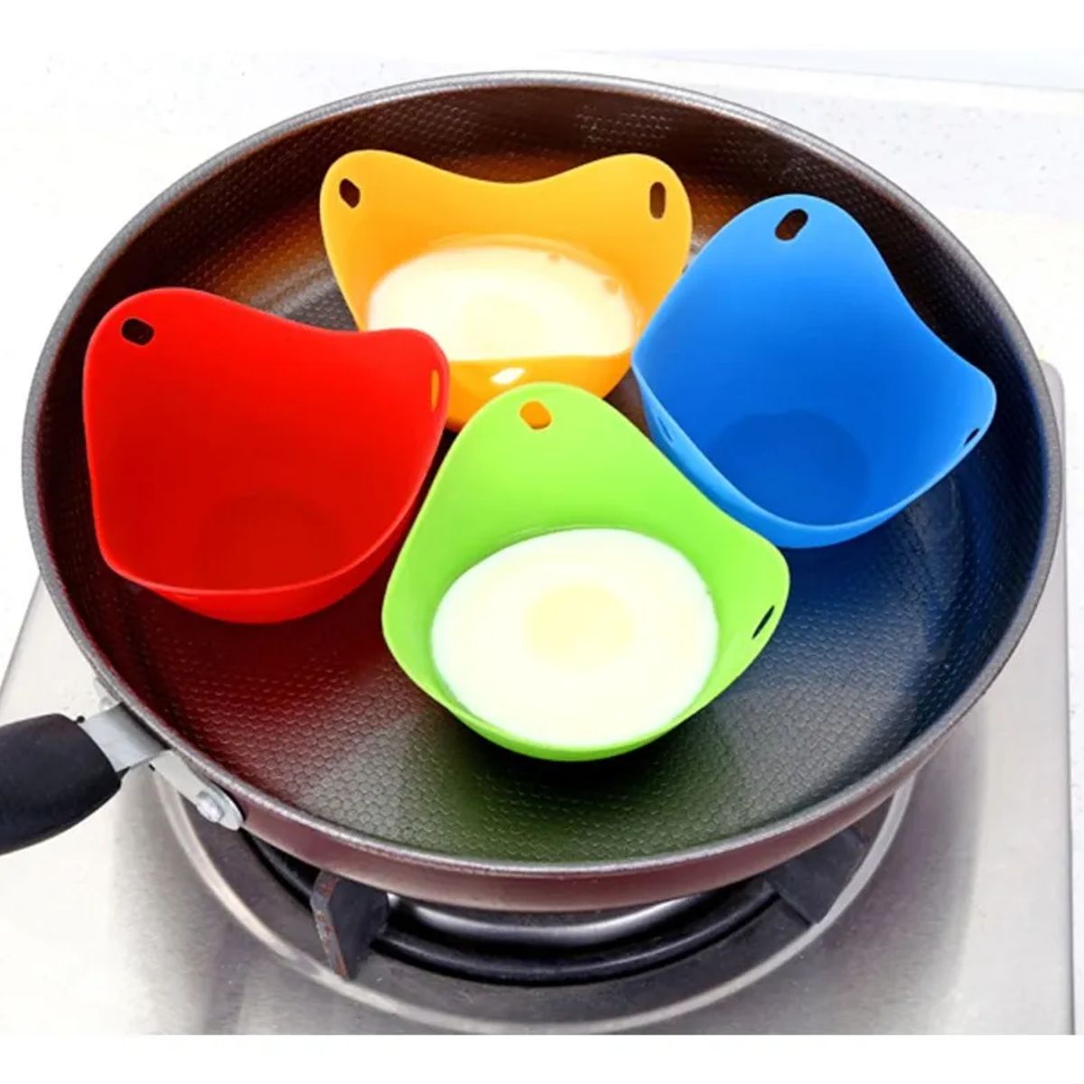 GENERICO - Pack X10 Moldes De Silicona Para Huevos Pochados Escalfados