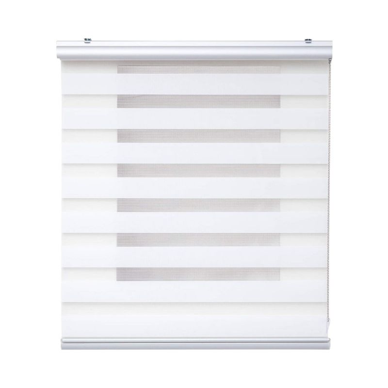 GENERICO - Cortina Roller Duo Zebra Dia Y Noche 75x200cm Blanco