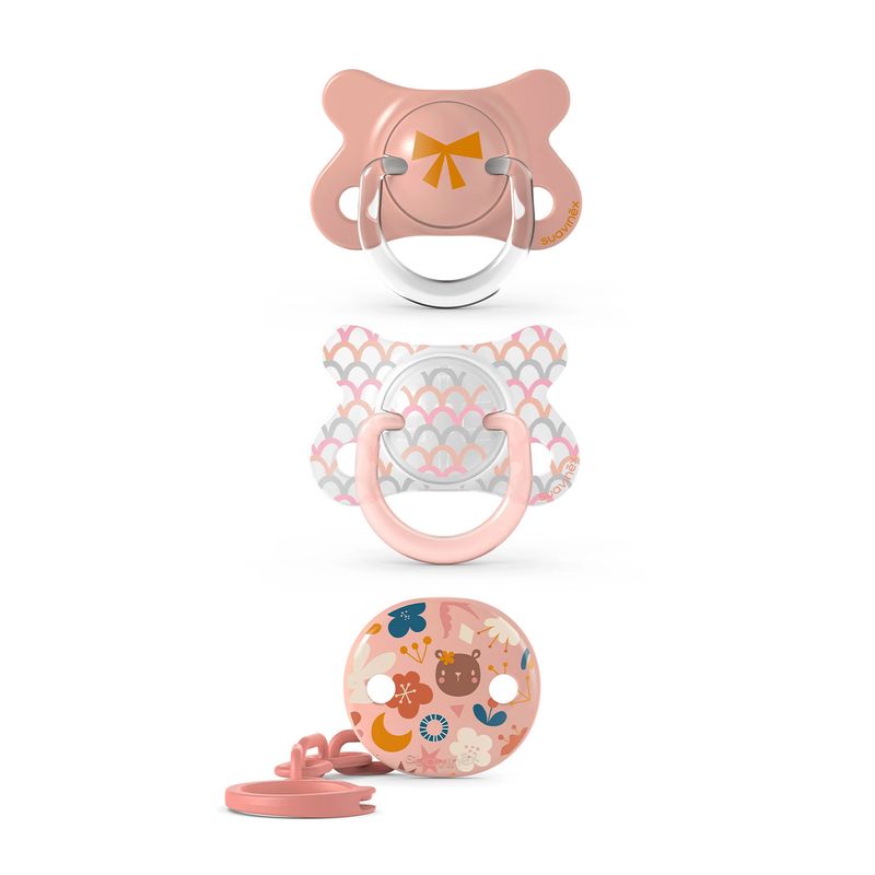 SUAVINEX - PACK CHUPETES PREMATURO -2 a 4M + BROCHE ROSA