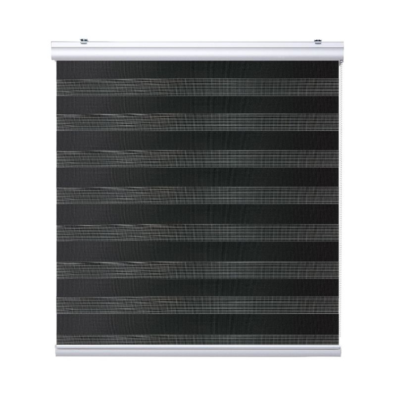 GENERICO - Cortina Roller Duo Zebra Dia Y Noche 100x200cm Negro