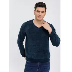 MPROPIA - Sweater Frisado Hombre Cuello V Excelente Calidad Tela Chenille 01