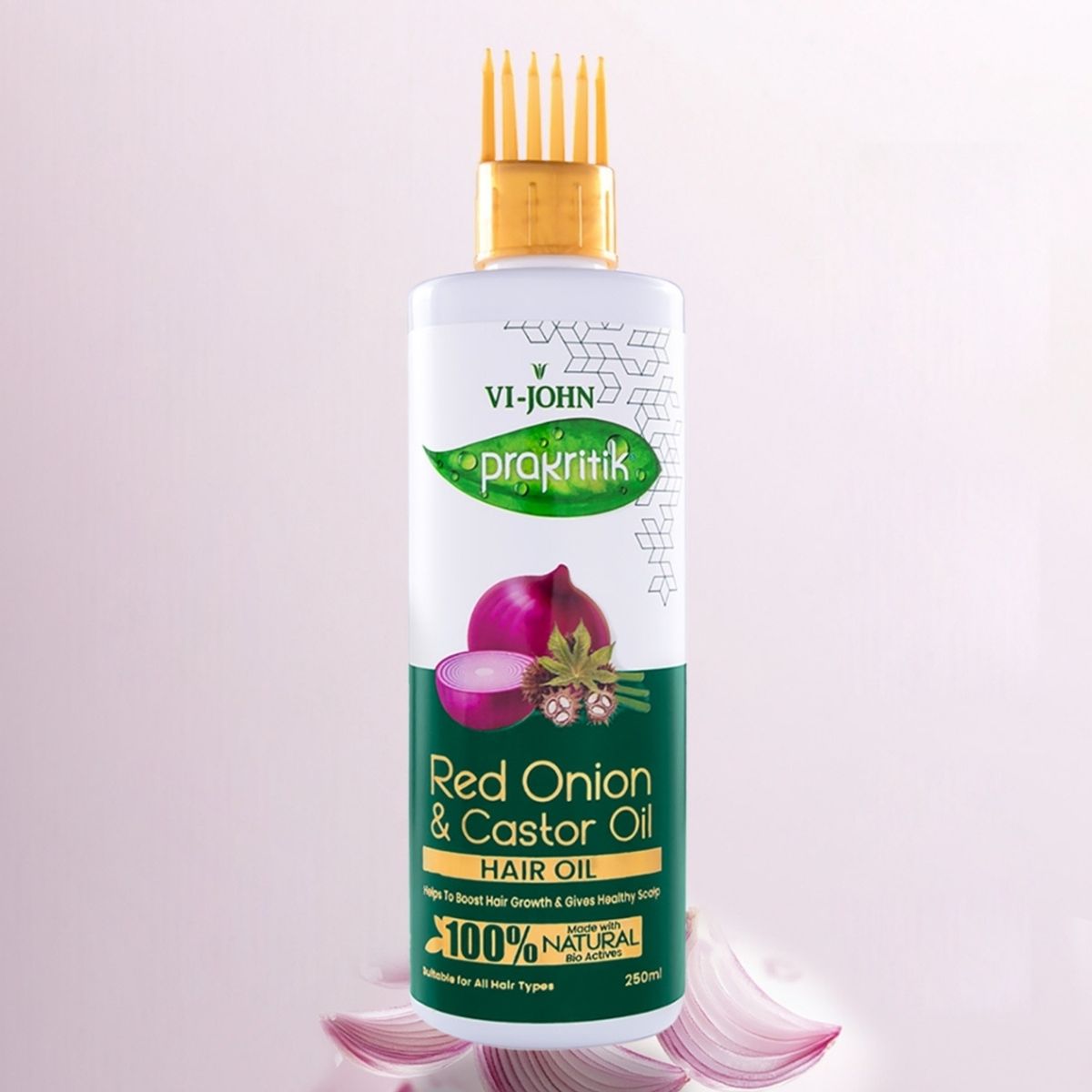 VI JOHN - Prakritik Aceite Capilar Cebolla Roja y Castor 250 ml