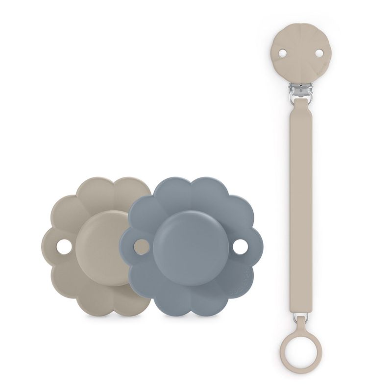 SUAVINEX - Pack Chupetes Wonder 6-18 meses + Broche Gray Clouds