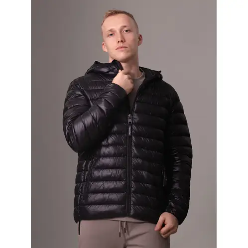 CALVIN KLEIN - Parka con Gorro Packable Negro
