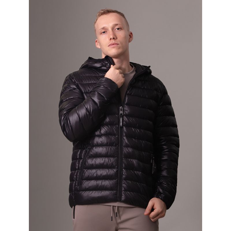 CALVIN KLEIN - Parka con Gorro Packable Negro Calvin Klein