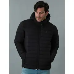 CALVIN KLEIN - Parka con Gorro Packable Negro