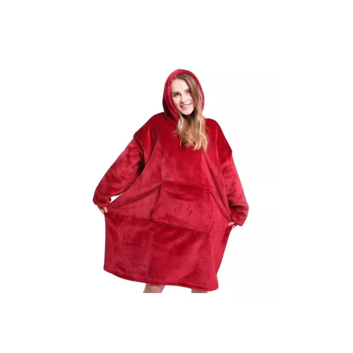 MORLAN - Maxi Polerón Sherpa Bata Manta Capucha Frazada Invierno