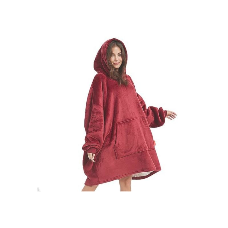 MORLAN - Maxi Polerón Sherpa Bata Manta Capucha Frazada Invierno