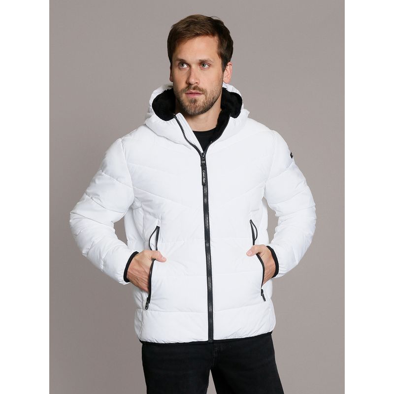 CALVIN KLEIN - Parka con Gorro Stretch Blanco Calvin Klein