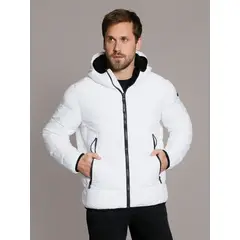 CALVIN KLEIN - Parka con Gorro Stretch Blanco