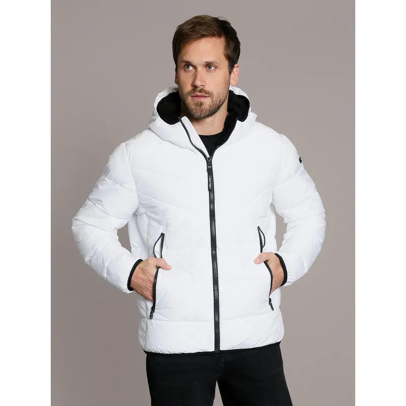 CALVIN KLEIN - Parka con Gorro Stretch Blanco Calvin Klein