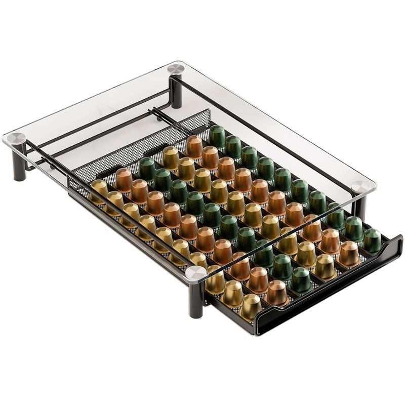 GENERICO - Porta Cápsulas Vidrio Para Café Nespresso 60 Unidades