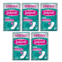 LADYSOFT - X5 Protectores Diarios Clásicos Tela Suave 100unid.-