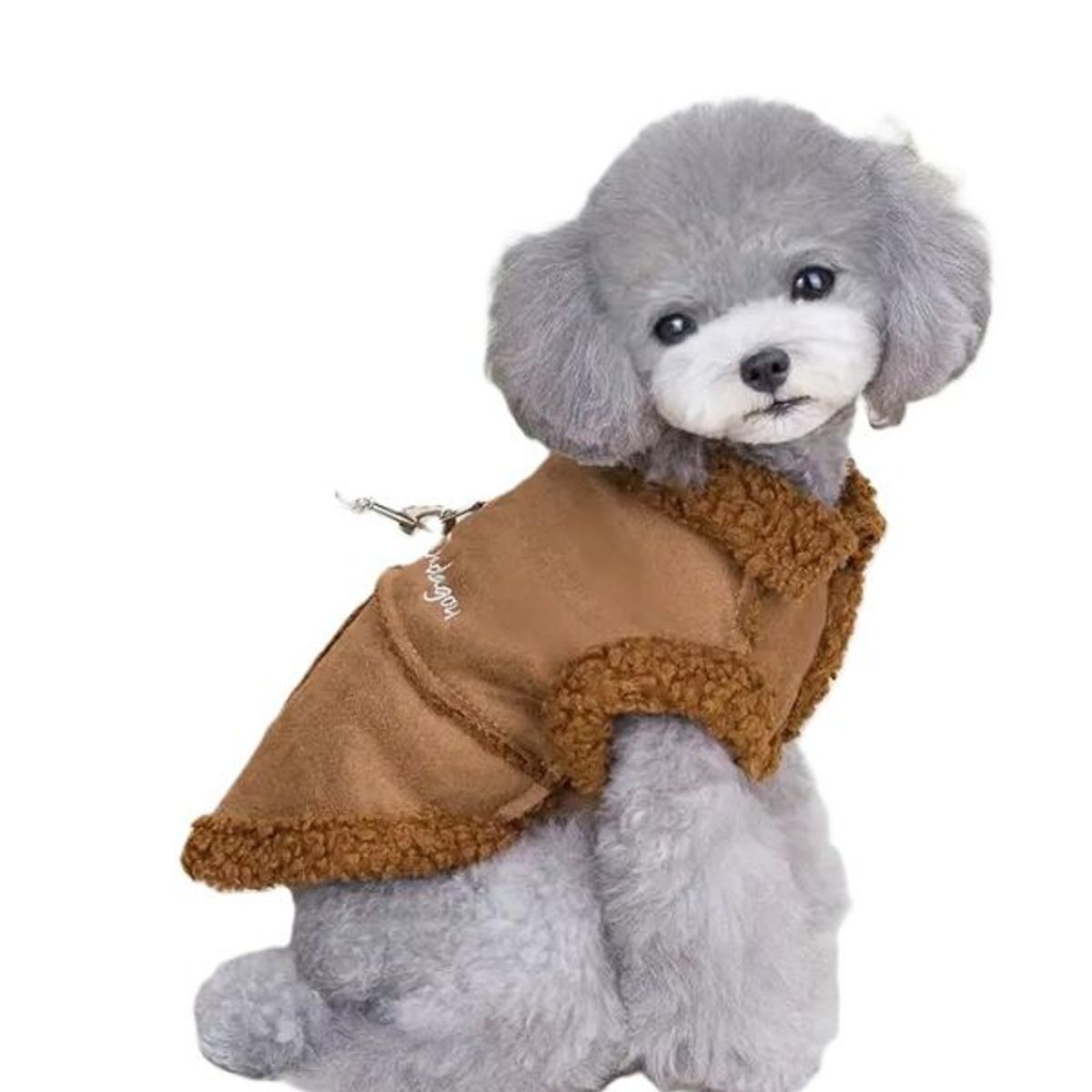 GENERICO - Abrigo Gamulan Liso para perritos TL café claro