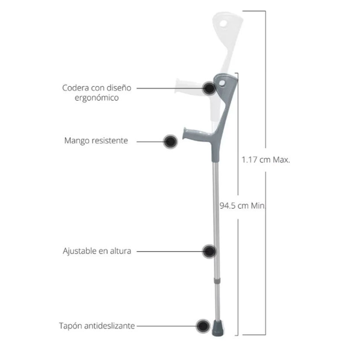 FIRST CARE - Bastón Codera Fija Aluminio