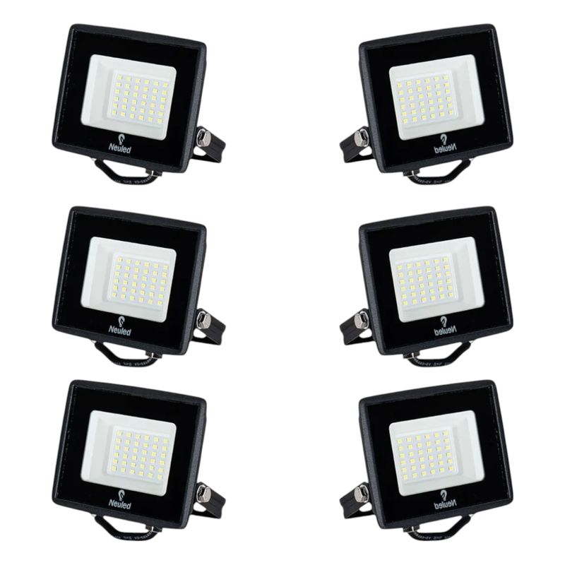 WANT - 6 Proyectores De Área Led Ecostreet 10W Luz Cálida