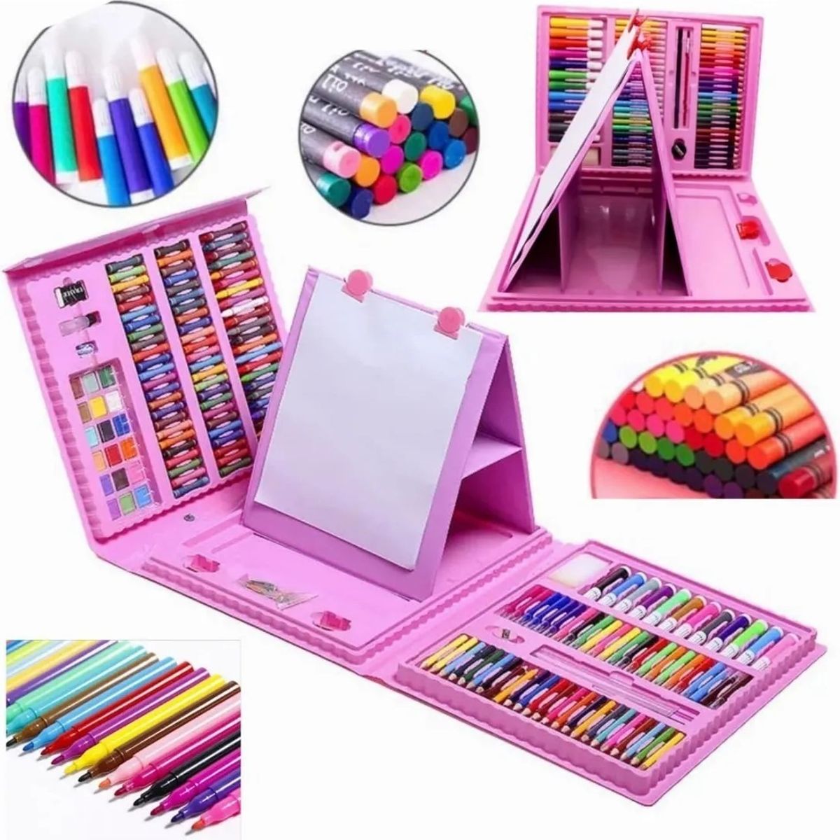 GENERICO - 208 Piezas De Arte Para Niños Kit Set De Dibujo Portátil Trazo