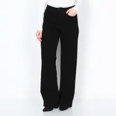 WADOS - JEANS WIDE LEG TIRO ALTO PRETINA BASICA 1 BOTON