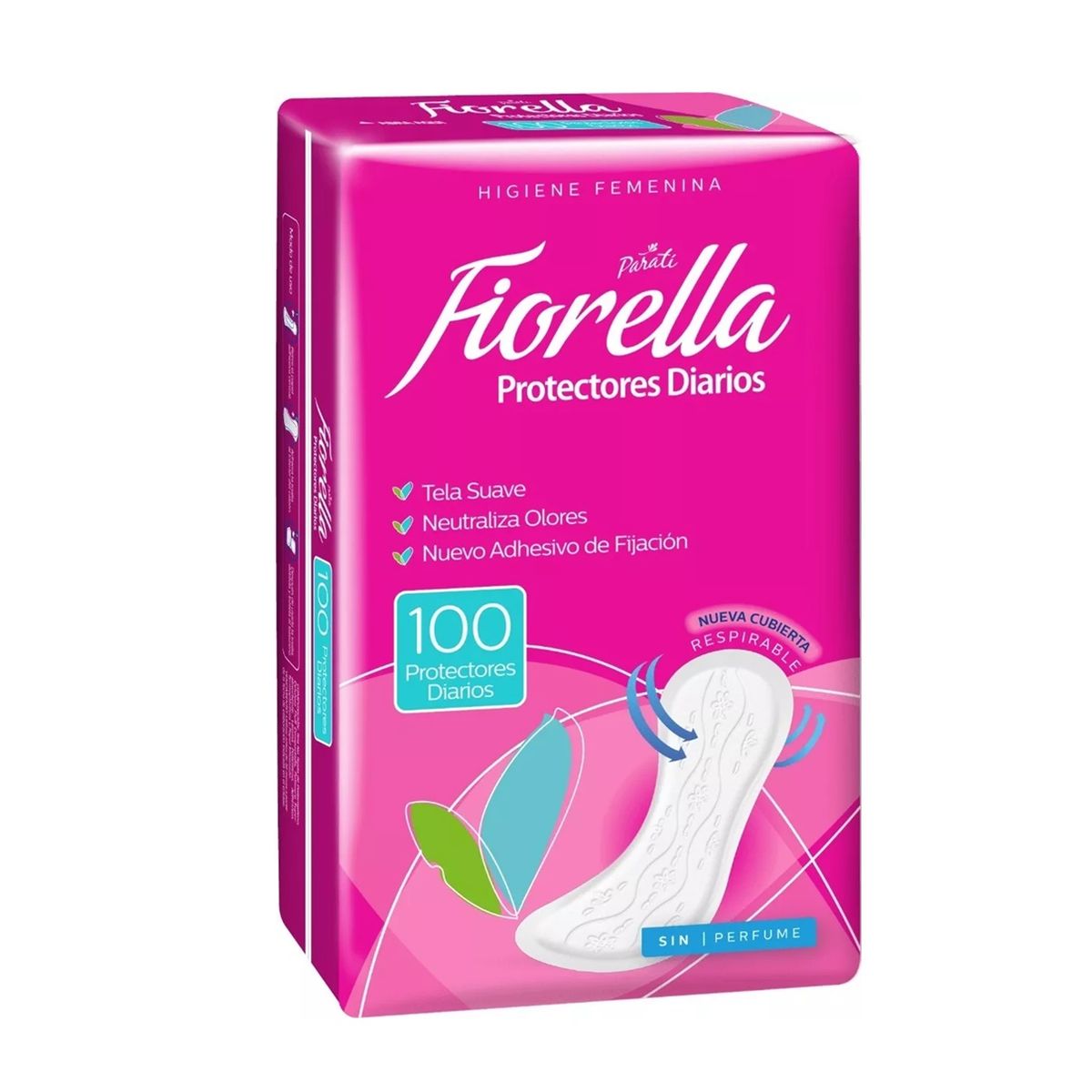 GENERICO - X3 Protectores Diarios Fiorella 100unid Tela Suave Sin Perfume
