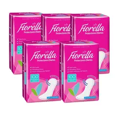 GENERICO - X5 Protectores Diarios Fiorella 100unid Tela Suave Sin Perfume.-