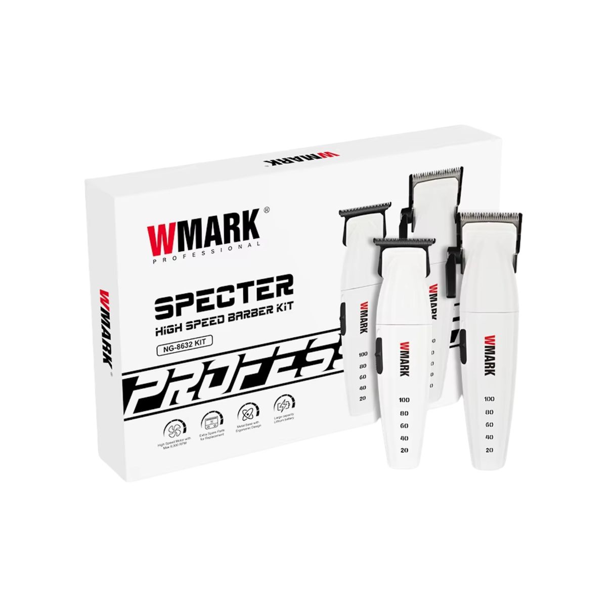WMARK - Barber Combo WMARK Spector NG-8632 Cortadora + Trimmer 9000RPM