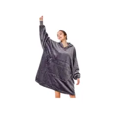 MORLAN - Maxi Polerón Sherpa Bata Manta Capucha Frazada Invierno