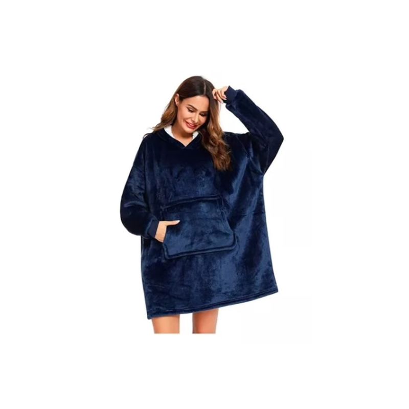 MORLAN - Maxi Polerón Sherpa Bata Manta Capucha Frazada Invierno
