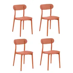 PLOS - Silla Comedor Cocina Terraza Jardin Aprilia Set x4 Unidades Terracota